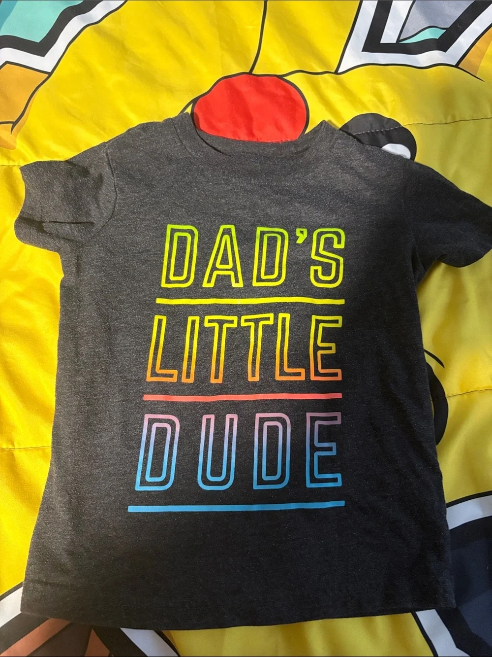 Gymboree Black Tee with Neon Gradient 